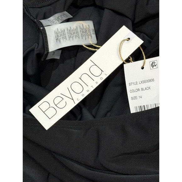 Beyond Control Sz 14 Swimsuit Tummy Control V-neck Black Swim Dress New NWT - Picture 8 of 8